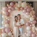 Pink White Balloons Garland Arch Kit, Double Stuffed Dusty Pink Pearl White Balloon Boho Blush Pink Neutral Pink Latex Balloons for Birthday Baby Shower Bridal Shower Party Decorations...