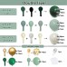 Green Gold White Balloon Arch Kit, Double Stuffed Dark Emerald Green Pearl White Metallic Gold Balloons Hunter Forest Green Balloon Garland for Baby Shower Birthday Jungle Wild One Party Decoration...