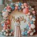 Gender Reveal Balloon Garland Kit, Double Stuffed Pink Blue Balloon Arch Kit Dusty Pink Fog Blue Beige Sand White Balloons for Gender Reveal Baby Shower Bridal Shower Boho Birthday Party Decoration...