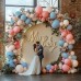 Gender Reveal Balloon Garland Kit, Double Stuffed Pink Blue Balloon Arch Kit Dusty Pink Fog Blue Beige Sand White Balloons for Gender Reveal Baby Shower Bridal Shower Boho Birthday Party Decoration...